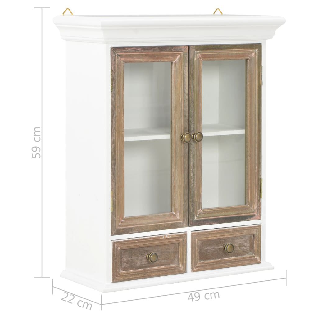 vidaXL Ντουλάπι Τοίχου Λευκό 49 x 22 x 59 εκ. από Επεξεργασμένο Ξύλο