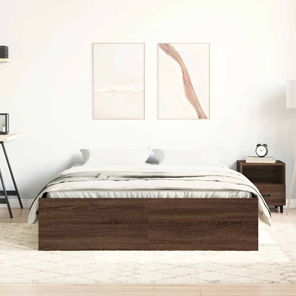 vidaXL Πλαίσιο Κρεβατιού Καφέ Δρυς 120x200 εκ.