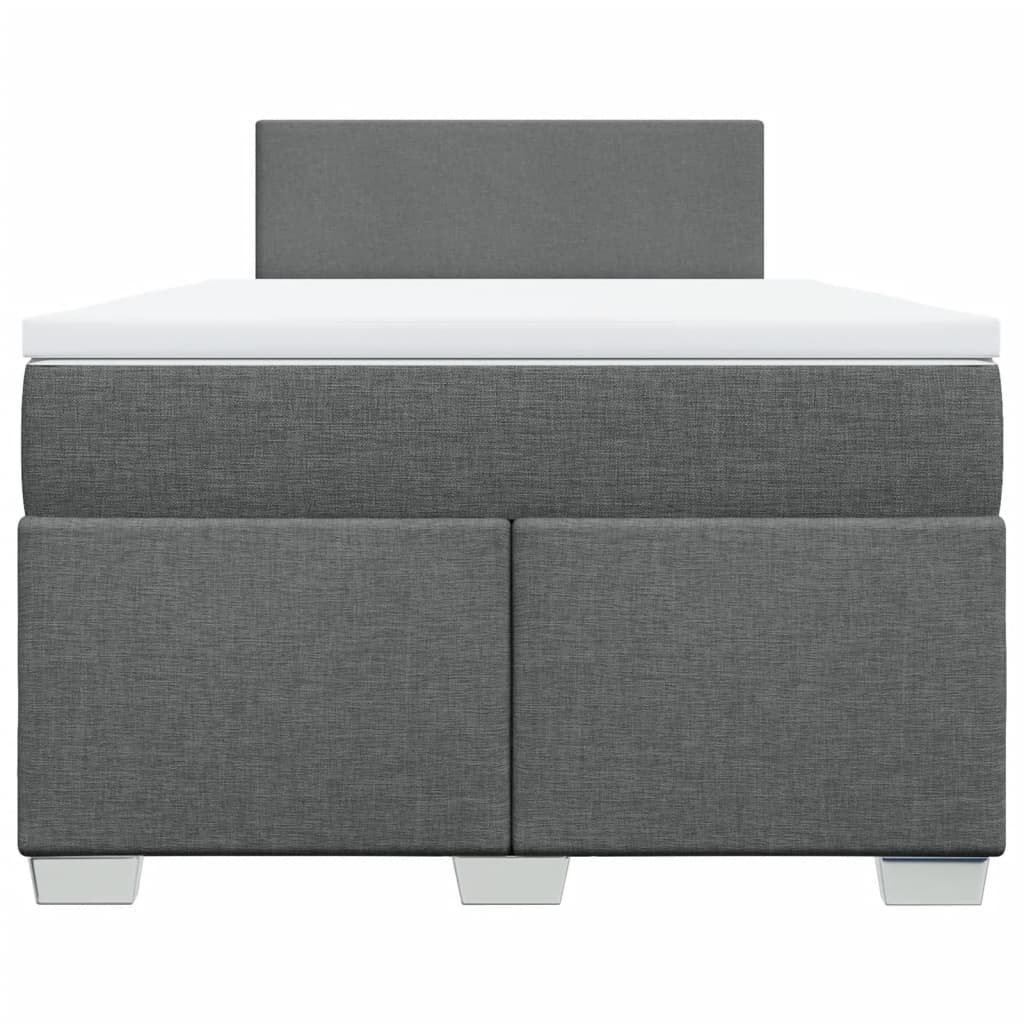 vidaXL Κρεβάτι Boxspring με Στρώμα Σκούρο Γκρι 120x200 εκ. Υφασμάτινο