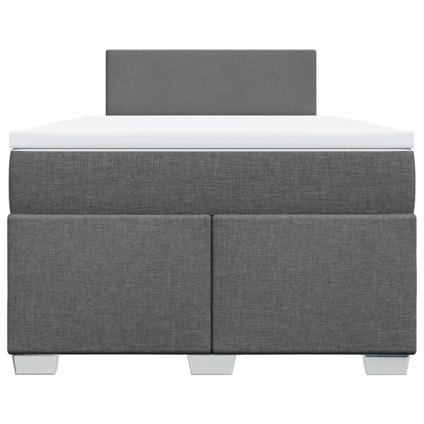vidaXL Κρεβάτι Boxspring με Στρώμα Σκούρο Γκρι 120x200 εκ. Υφασμάτινο