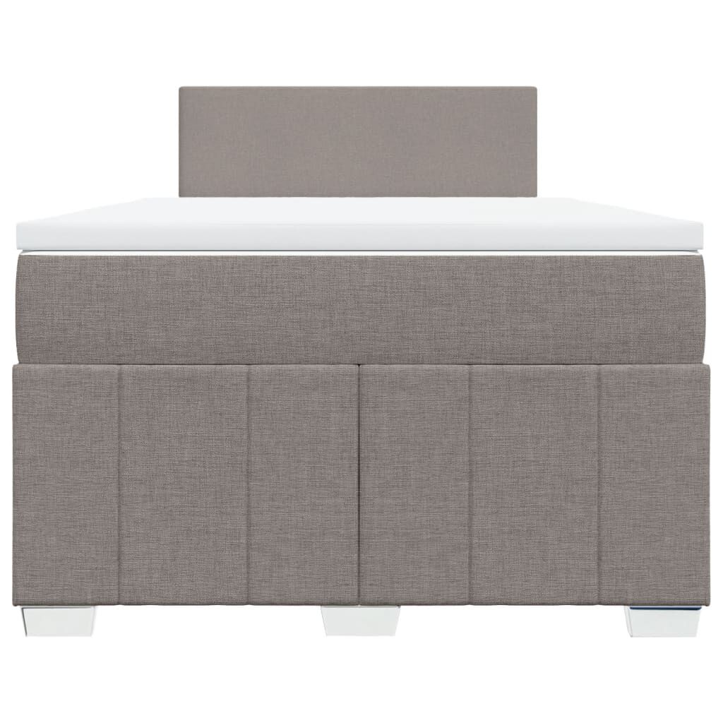 vidaXL Κρεβάτι Boxspring με Στρώμα Taupe 120x200 εκ. Υφασμάτινο