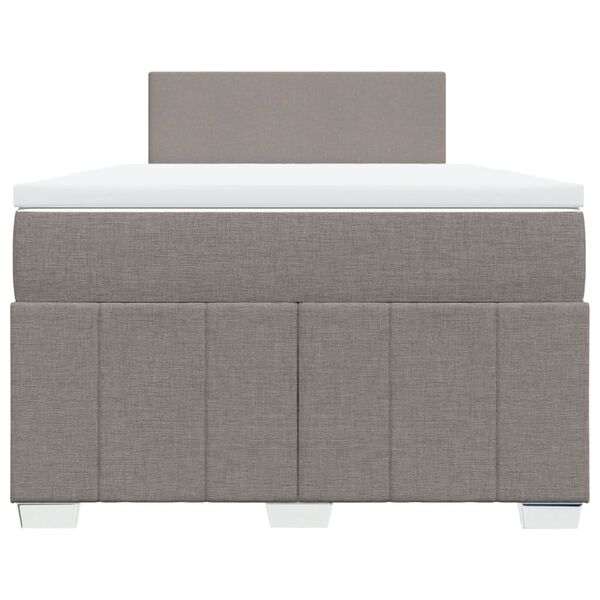 vidaXL Κρεβάτι Boxspring με Στρώμα Taupe 120x200 εκ. Υφασμάτινο