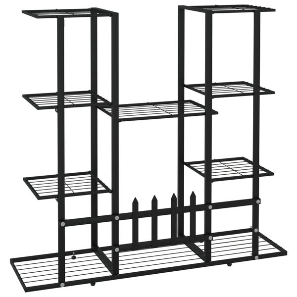 vidaXL Βάση Λουλουδιών Μαύρη 94,5 x 25 x 89 εκ. Σιδερένια