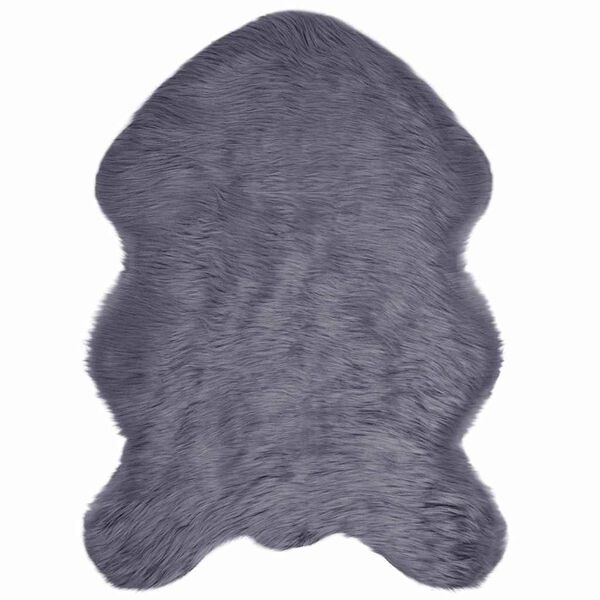vidaXL Ψεύτικο Δέρμα Προβάτου Χαλί Ανθρακί 60 x 90 cm Πολυεστέρας