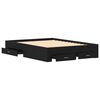 vidaXL Κρεβάτι με Συρτάρια Μαύρη δρυς 135 x 190 cm Επεξεργασμένο ξύλο
