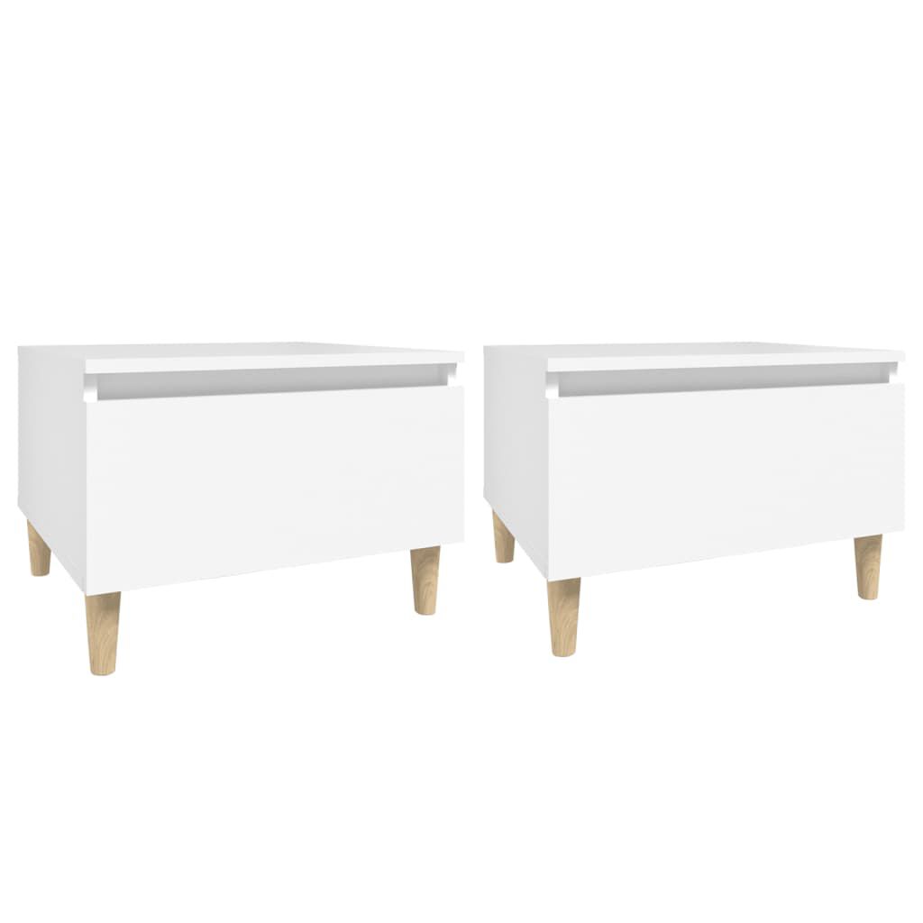 vidaXL Βοηθητικά Τραπέζια 2 τεμ. Λευκά 50x46x35 εκ. Επεξεργασμένο Ξύλο