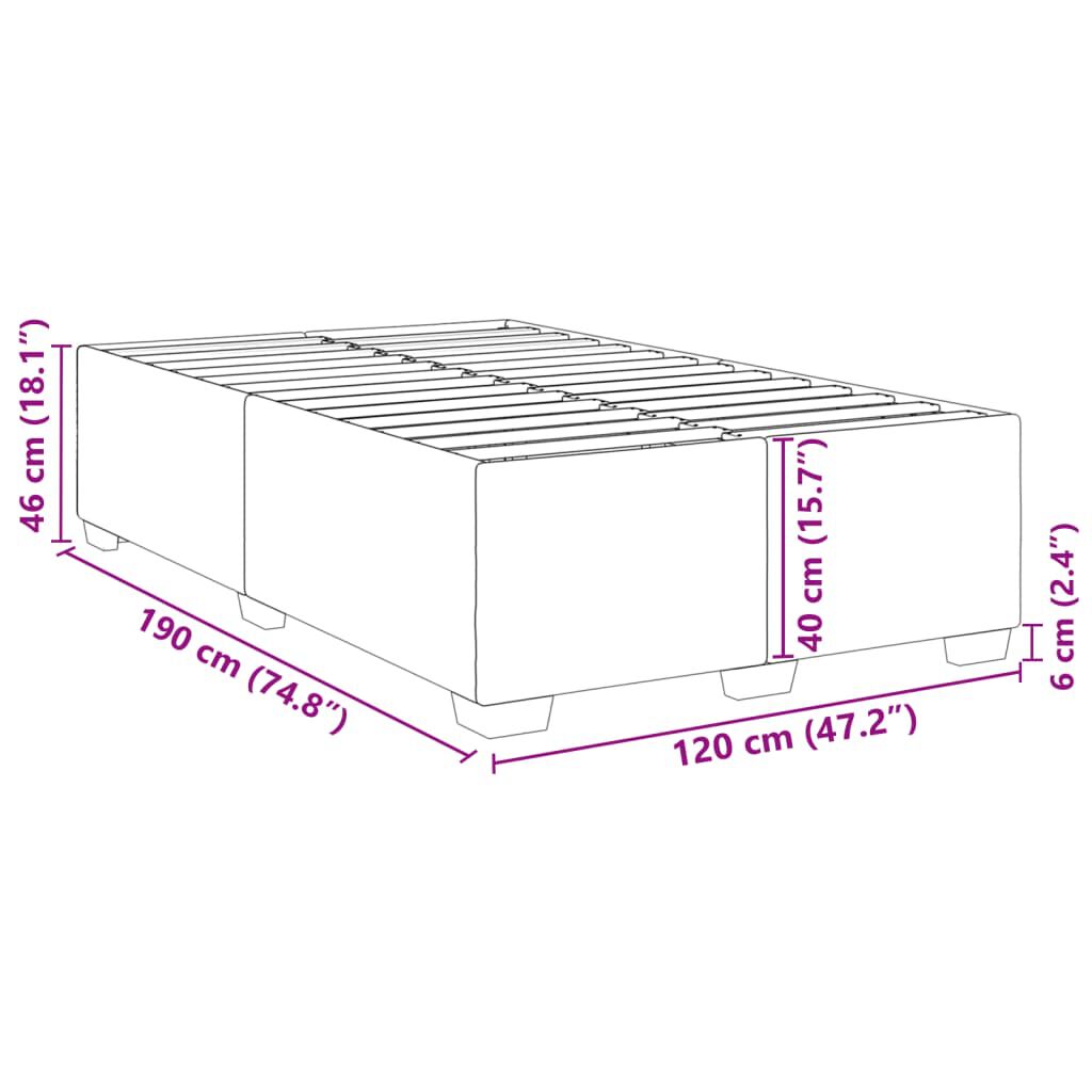vidaXL Πλαίσιο Κρεβατιού χωρίς στρώμα Μπλε 120x190 εκ. Υφασμάτινο