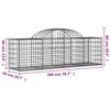 vidaXL Συρματοκιβώτια Τοξωτά 4 τεμ. 200x50x60/80 εκ. Γαλβαν. Ατσάλι