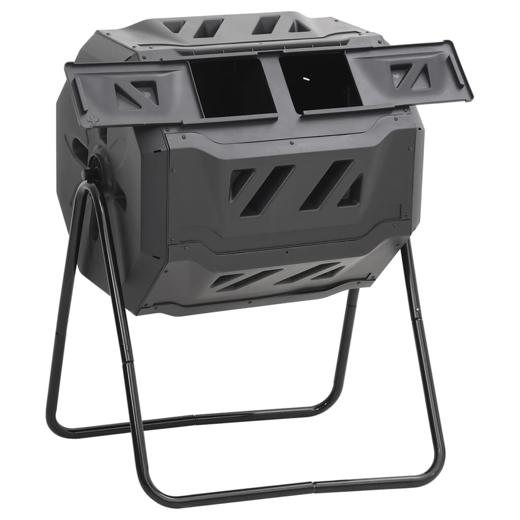 vidaXL Κάδος Κομποστοποίησης Κήπου Μαύρος 73 x 64 x 95 εκ. 160 Λίτρων