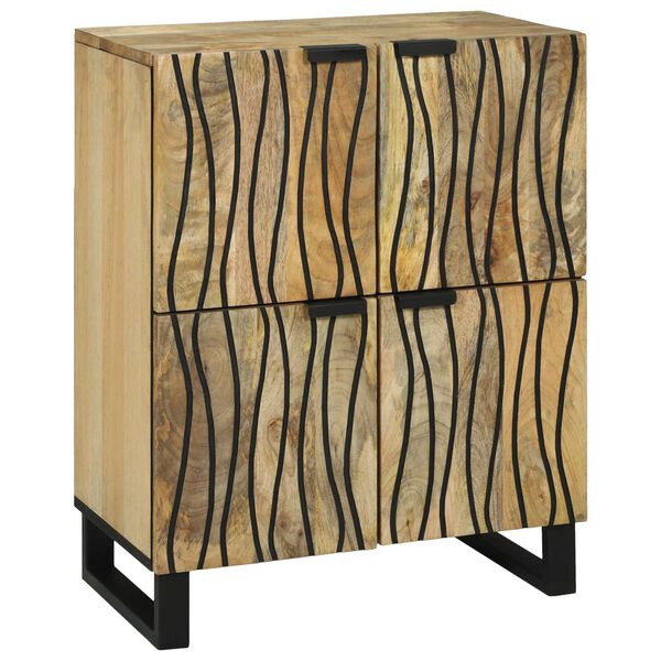 vidaXL Μπουφές 60 x 33.5 x 75 εκ - Φτιαγμένος από Μασίφ Ξύλο Μάνγκο και Μηχανισμένο Ξύλο