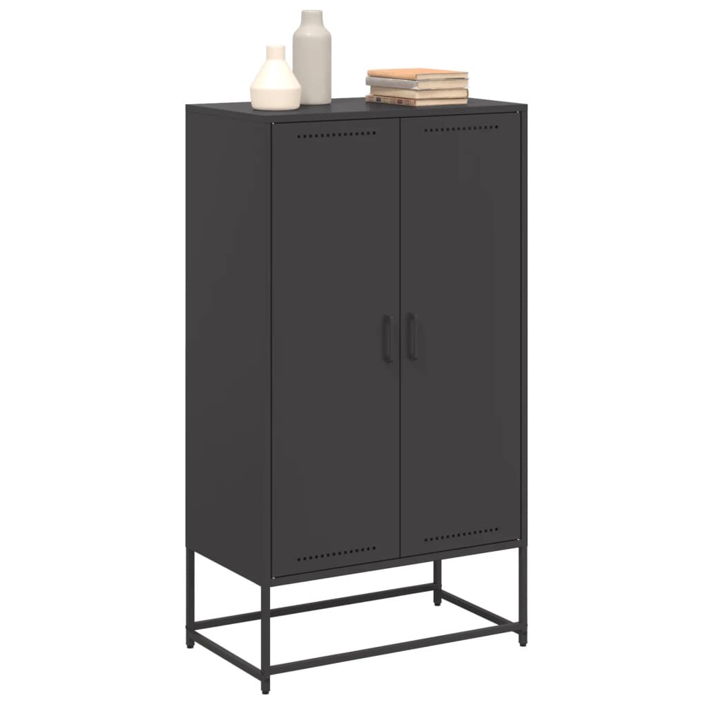 vidaXL Ντουλάπι Μαύρο 68,5x38,5x123,5 εκ. από Ατσάλι
