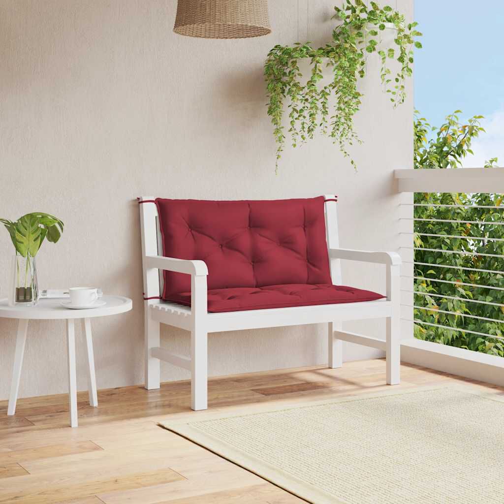 vidaXL Μαξιλάρι Πάγκου Κήπου Μπορντό 100x(50+50)x7 εκ. Ύφασμα Oxford