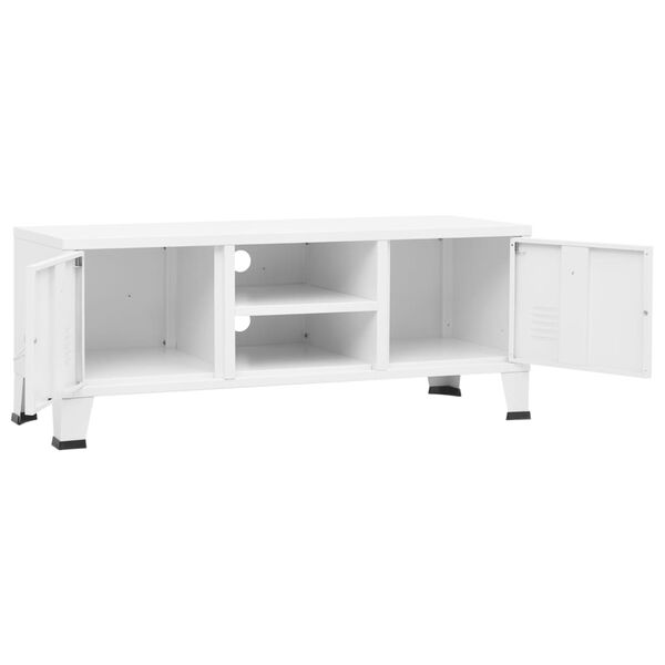 vidaXL Έπιπλο Τηλεόρασης Βιομηχανικό Λευκό 105 x 35 x 42 εκ. Μεταλλικό