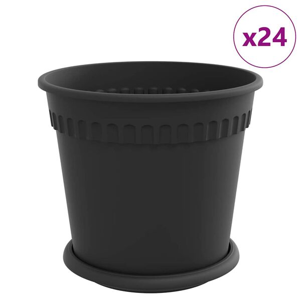 vidaXL &Gamma;&lambda;ά&sigma;&tau;&rho;&epsilon;&sigmaf; &phi;&upsilon;&tau;ώ&nu; 24 pcs &Mu;&alpha;ύ&rho;&omicron; &Oslash; 19 x 16 &epsilon;&kappa; &Pi;&lambda;&alpha;&sigma;&tau;&iota;&kappa;ό