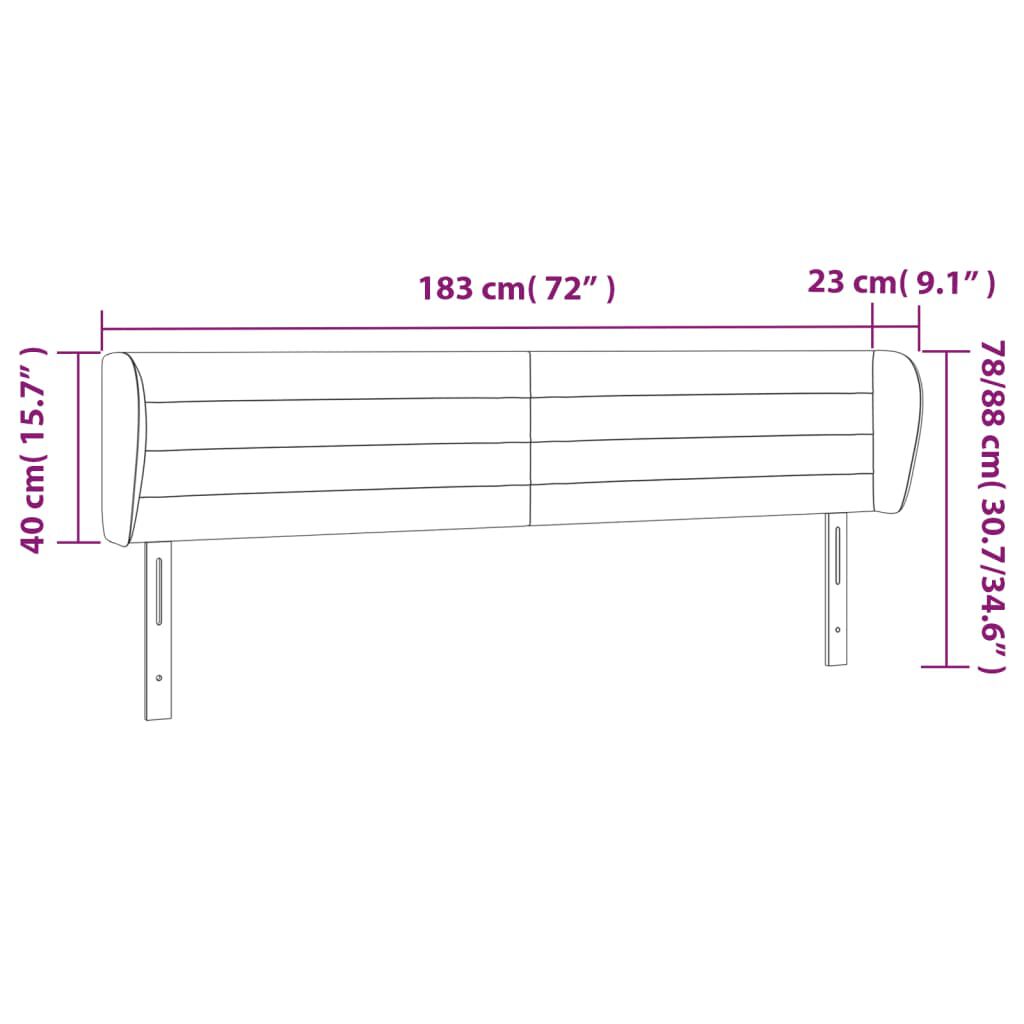 vidaXL Κεφαλάρι με Πτερύγια Σκούρο Πράσινο 183x23x78/88 εκ. Βελούδινο