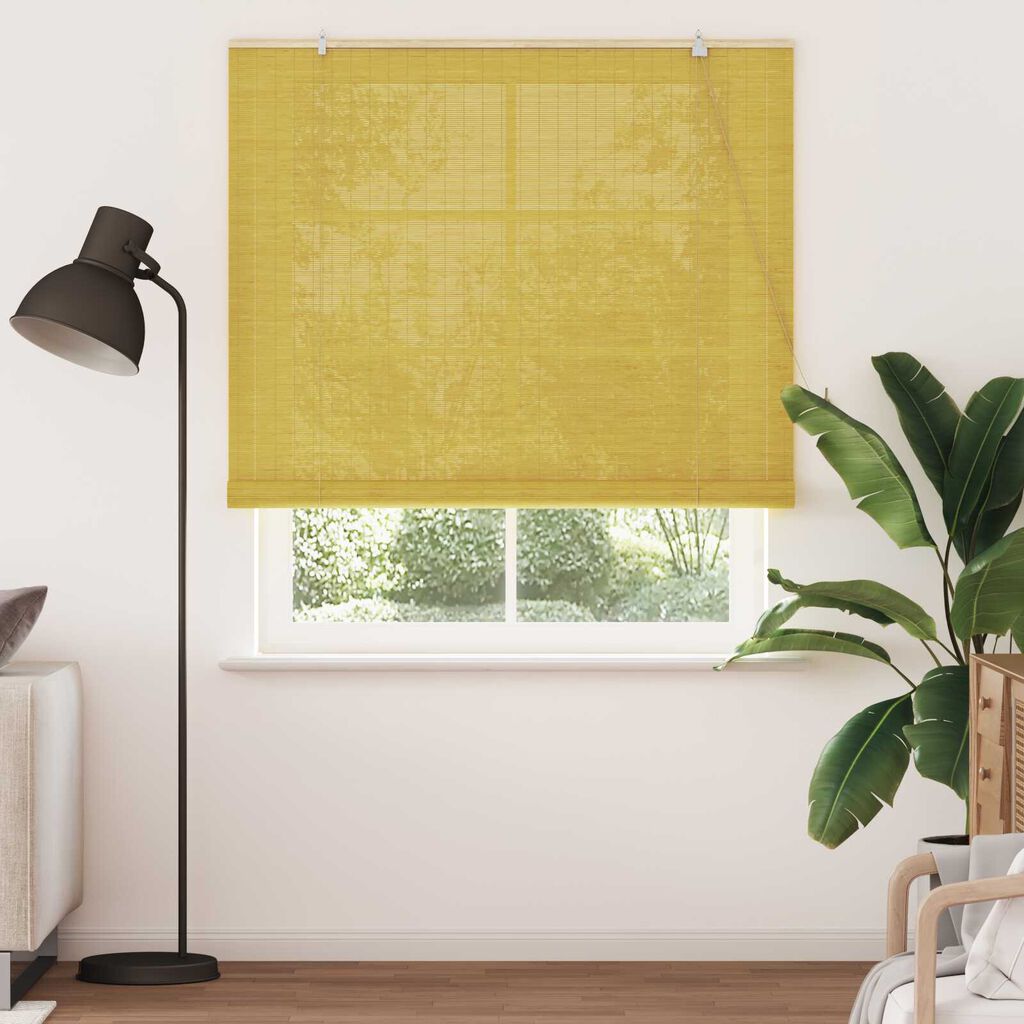vidaXL Ρολά και Σκίες Παραθύρων Κίτρινο 150 x 220 cm Μπαμπού