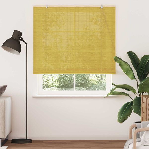 vidaXL Ρολά και Σκίες Παραθύρων Κίτρινο 150 x 220 cm Μπαμπού