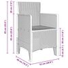 vidaXL Σέτ φαγητού για κήπο 15 pcs Λευκό Rattan Polt