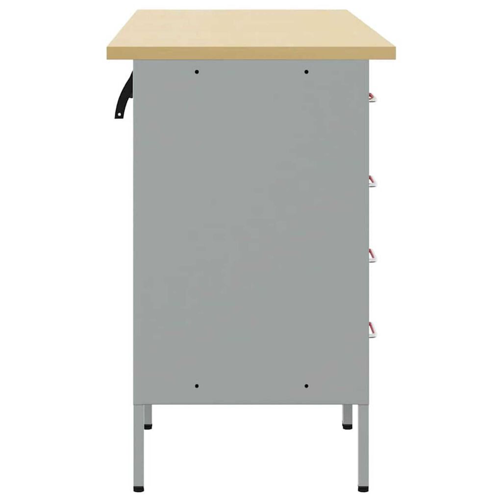 vidaXL Ντουλάπα Εργασίας 3 pcs Κόκκινο και Γκρίζο 150 x 55 x 85 εκ