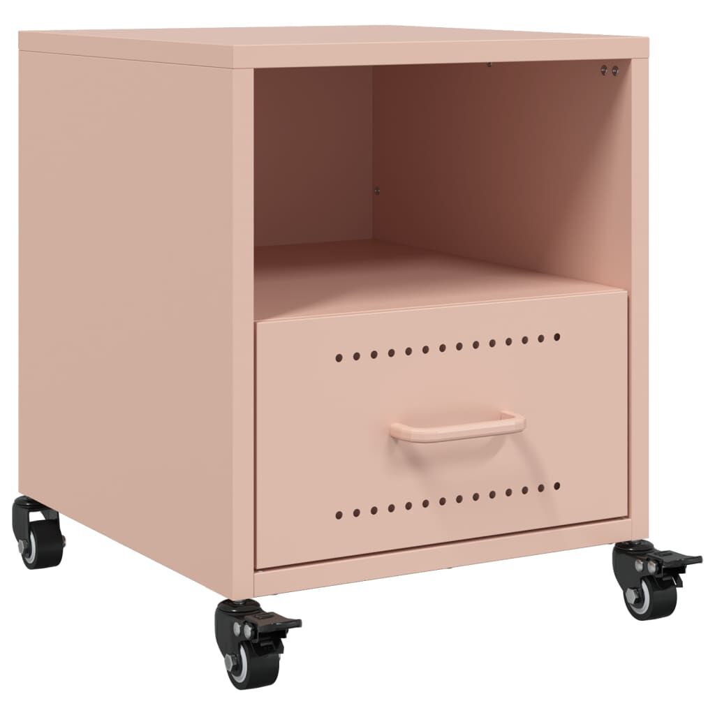 vidaXL Κομοδίνα 2 τεμ. Ροζ 36x39x43,5 εκ. από Χάλυβα