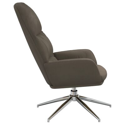 vidaXL Πολυθρόνα Relax Σκούρο Γκρι από Συνθετικό Καστόρι