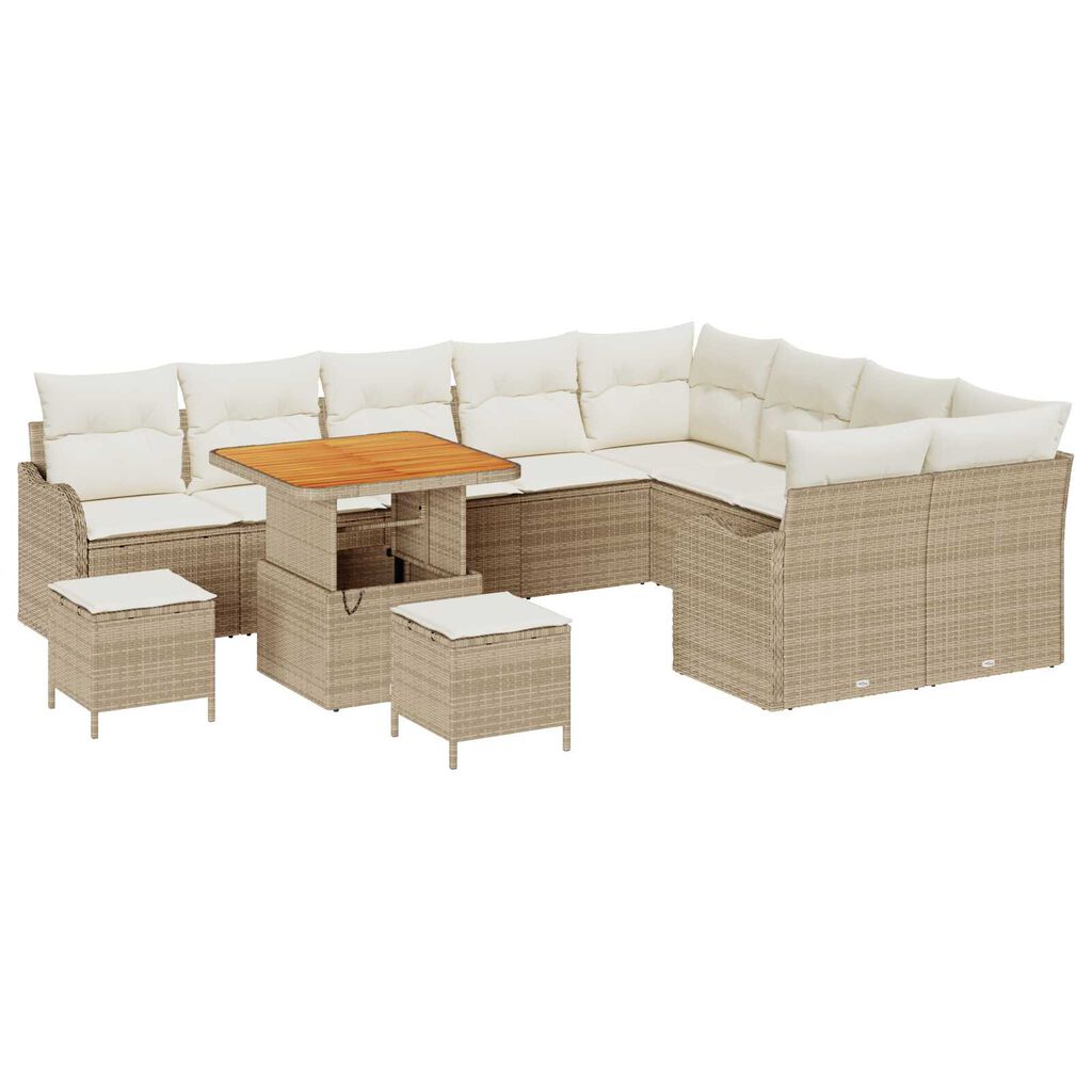 vidaXL Σετ Καναπέ Κήπου 12 pcs Μπεζ συνθετικό ρατάν