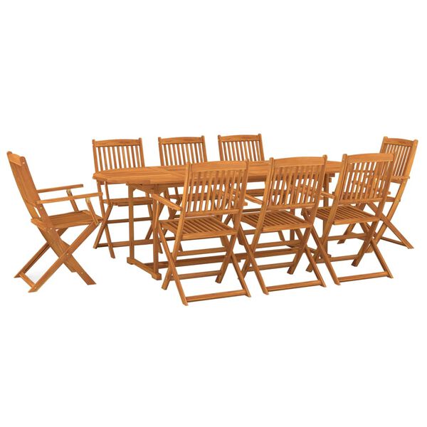 vidaXL Σετ Τραπεζαρίας Κήπου 9 Τεμαχίων 220x90x75 εκ. Μασίφ Ακακία