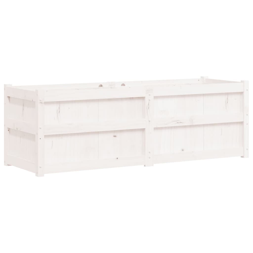 vidaXL Ζαρντινιέρα Λευκή 150 x 50 x 50 εκ. από Μασίφ Ξύλο Πεύκου