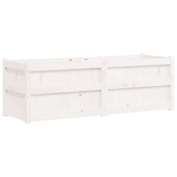 vidaXL Ζαρντινιέρα Λευκή 150 x 50 x 50 εκ. από Μασίφ Ξύλο Πεύκου