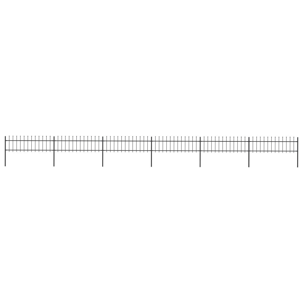 vidaXL Κάγκελα Περίφραξης με Λόγχες Μαύρα 10,2 x 0,6 μ. από Χάλυβα