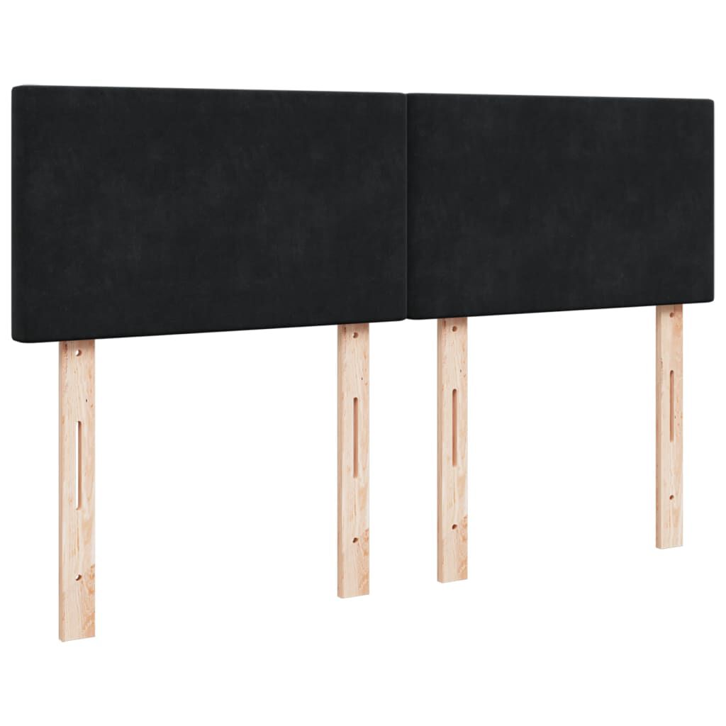 vidaXL Κρεβάτι Boxspring με Στρώμα Μαύρο 140x190 εκ. Βελούδινο
