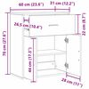 vidaXL Πλαϊνό γραφείο artisan δρυς 60 x 31 x 70 εκ Επεξεργασμένο ξύλο