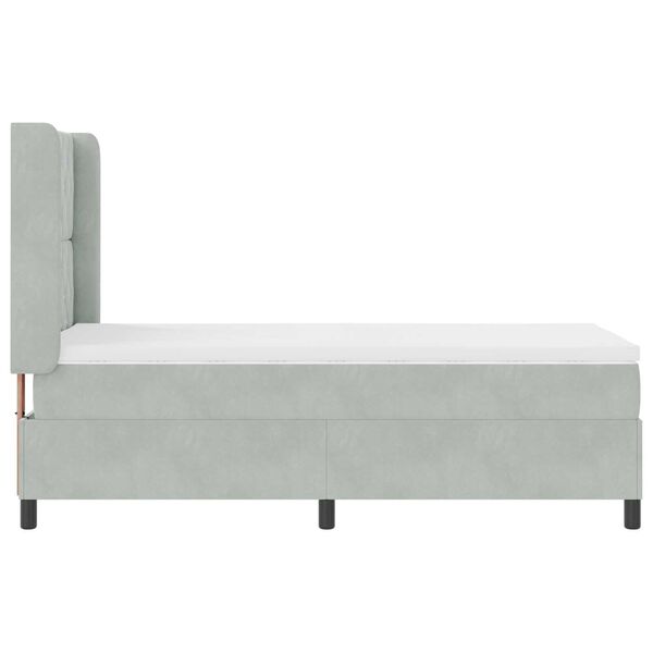 vidaXL Κρεβάτι με ελατήρια Ανοιχτό γκρι 100 x 200 cm Βελούδο