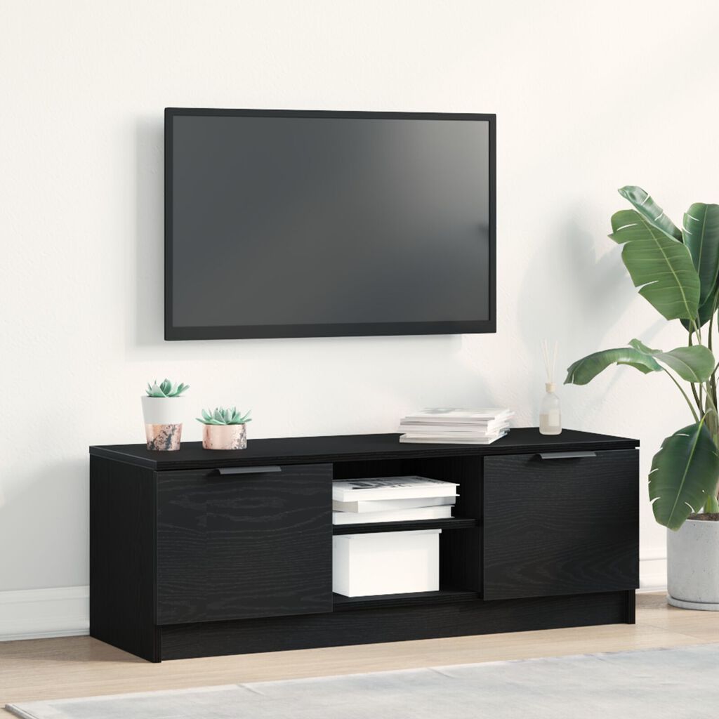 vidaXL Ντουλάπα τηλεόρασης Μαύρο Δρυς 102x35x36,5 εκ Επεξεργασμένο ξύλο