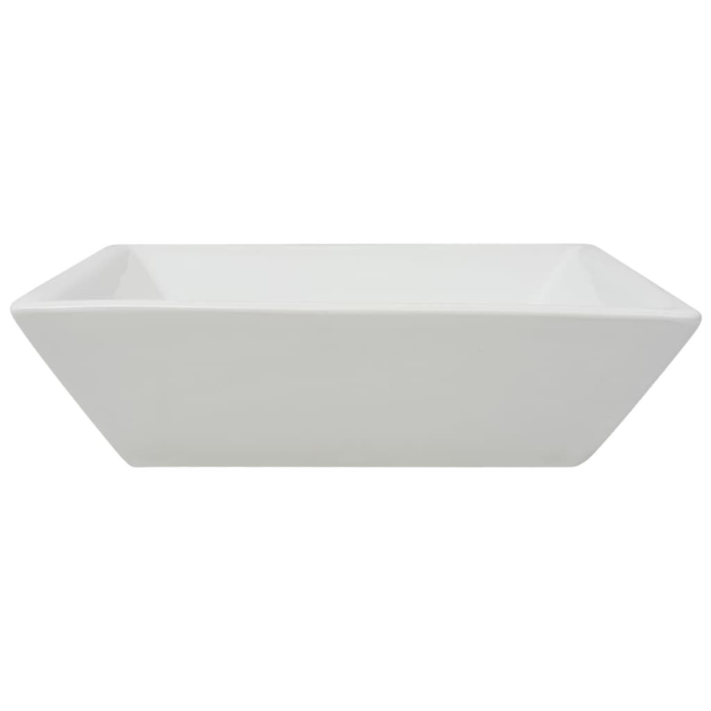 vidaXL Νιπτήρας Τετράγωνος Λευκός 41,5 x 41,5 x 12 εκ. Κεραμικός