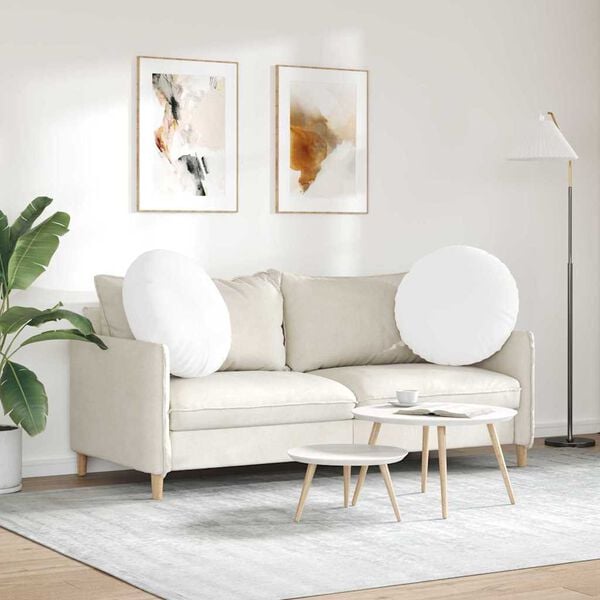 vidaXL Μαξιλάρια καθισμάτων 2 pcs Λευκό Ø80 x 29 εκ ύφασμα