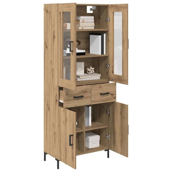 vidaXL Highboard &mu;&epsilon; &sigma;&upsilon;&rho;&tau;ά&rho;&iota; 2 pcs Artisan Oak &Epsilon;&pi;&epsilon;&xi;&epsilon;&rho;&gamma;&alpha;&sigma;&mu;έ&nu;&omicron; &xi;ύ&lambda;&omicron;