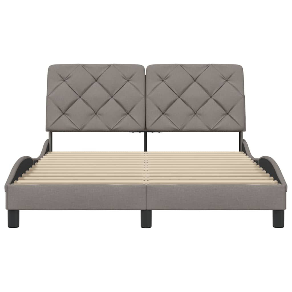 vidaXL Σκελετός Κρεβατιού Χωρίς Στρώμα Taupe 140x200 εκ. Υφασμάτινο