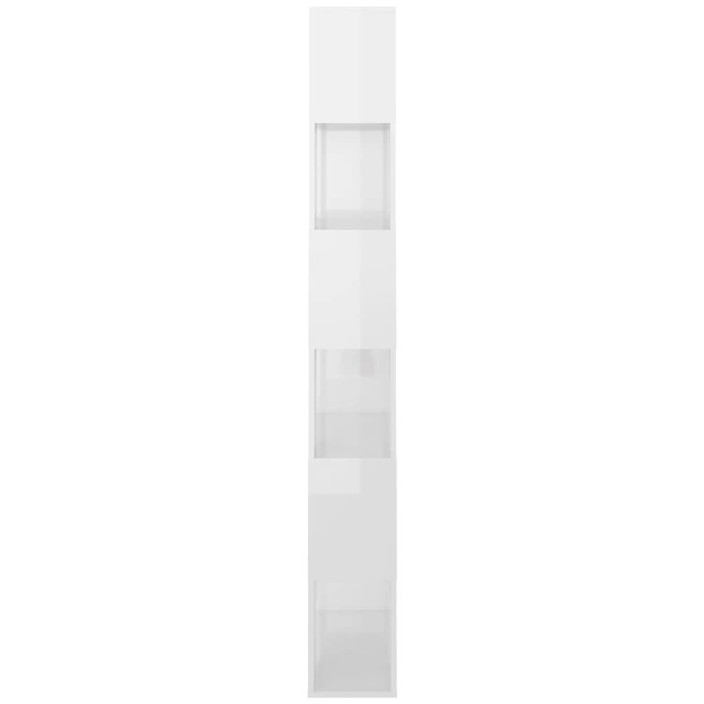 vidaXL Βιβλιοθήκη/Διαχωρ. Χώρου Γυαλ. Λευκό 80x24x186 εκ. Επεξ. Ξύλο