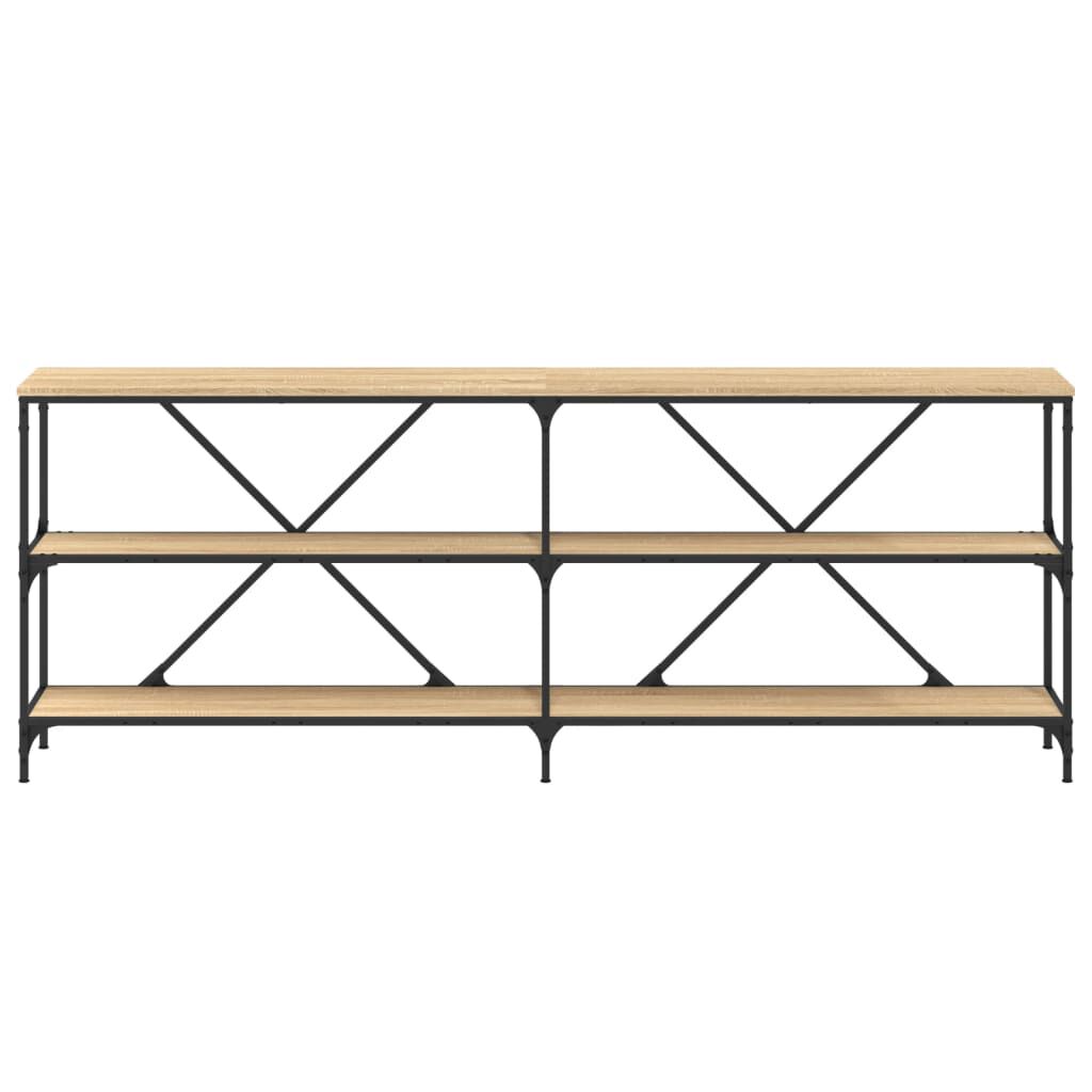 vidaXL Τραπέζι Κονσόλα Sonoma Δρυς 200x30x75 εκ. Επεξ. Ξύλο/Σίδηρος
