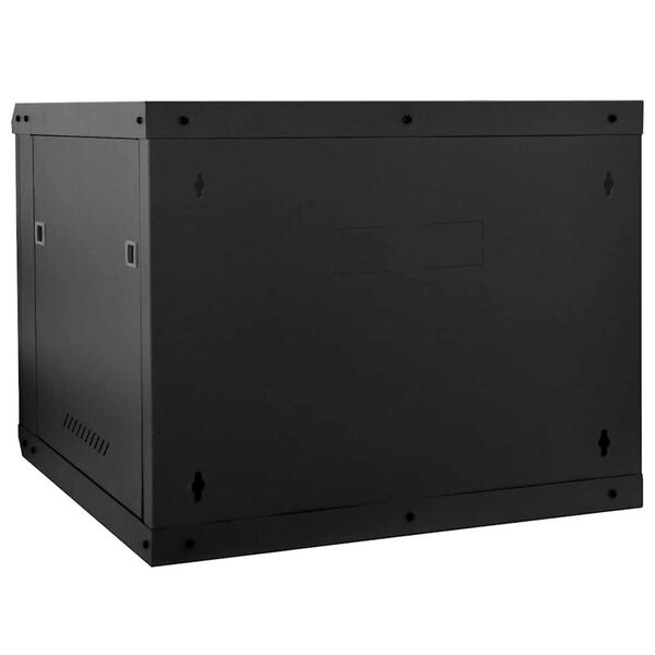 vidaXL Ντουλάπα δικτύου με αποθήκευση Μαύρο 60 x 60 x 50 εκ Ατσάλι