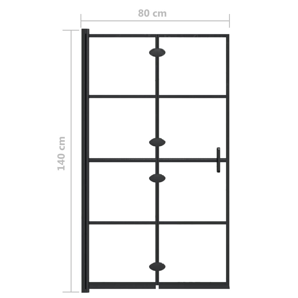 vidaXL Καμπίνα Μπανιέρας Πτυσσόμενη Μαύρη 80 x 140 εκ. από ESG