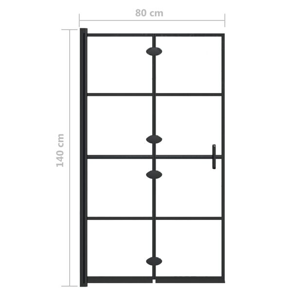 vidaXL Καμπίνα Μπανιέρας Πτυσσόμενη Μαύρη 80 x 140 εκ. από ESG