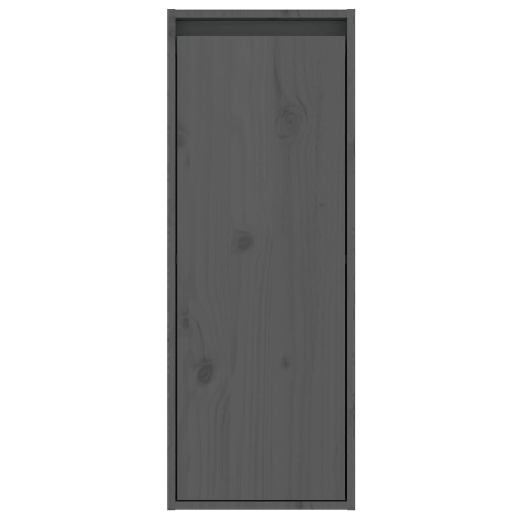 vidaXL Ντουλάπι Τοίχου Γκρι 30 x 30 x 80 εκ. από Μασίφ Ξύλο Πεύκου