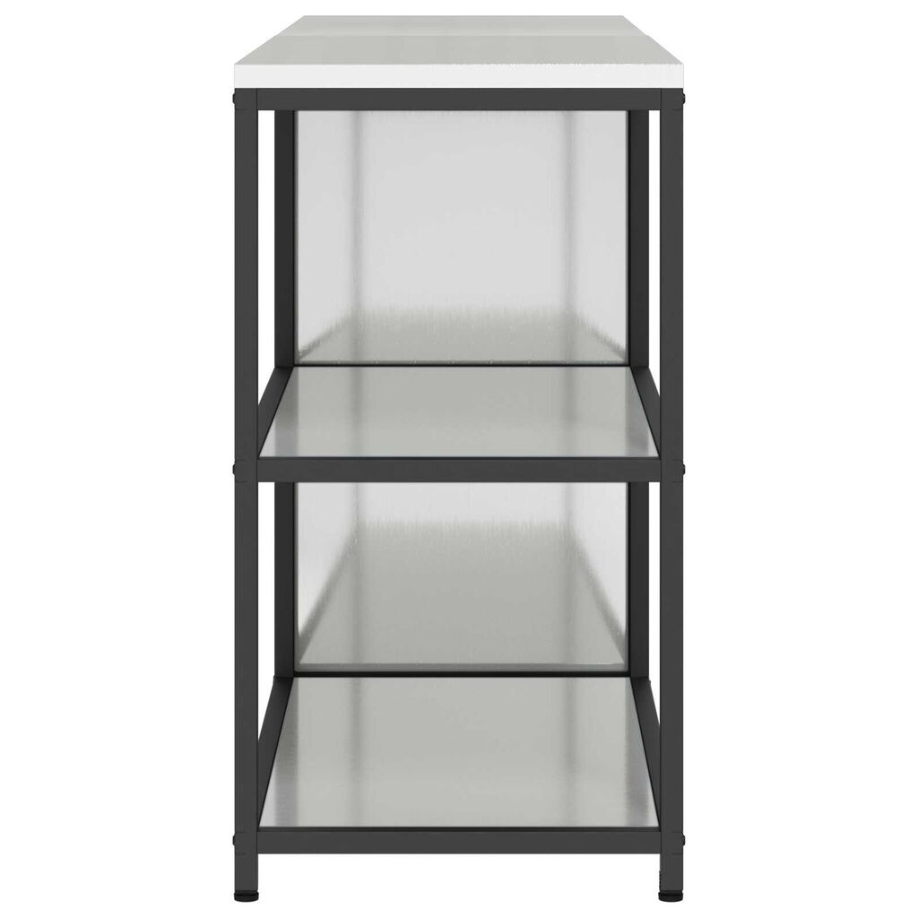vidaXL Σετ Αποθήκευσης Κουζίνας με ράφι 2 pcs Ασημί 150 x 50 x 92 εκ.