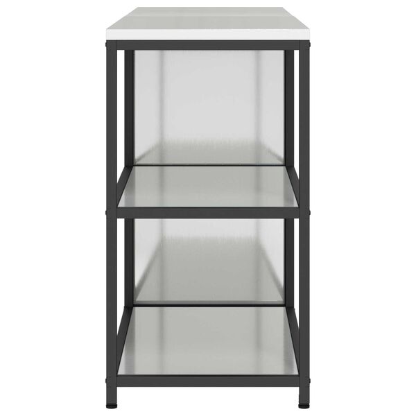 vidaXL Σετ Αποθήκευσης Κουζίνας με ράφι 2 pcs Ασημί 150 x 50 x 92 εκ.