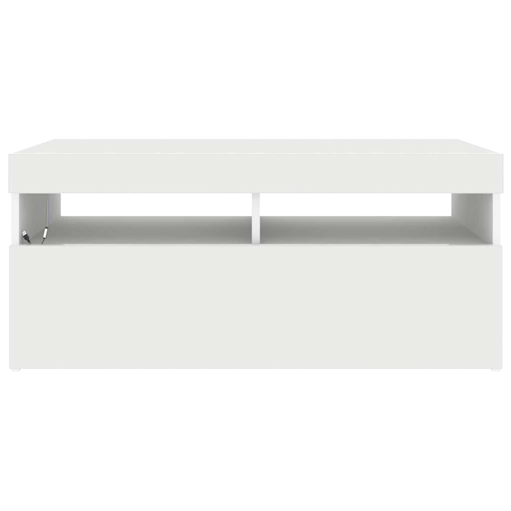 vidaXL Έπιπλο Τηλεόρασης με LED Λευκό 90 x 35 x 40 εκ.
