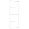 vidaXL Συρόμενη Πόρτα Λευκή Αμμοβολή 76 x 205 εκ. Γυαλί ESG/Αλουμίνιο