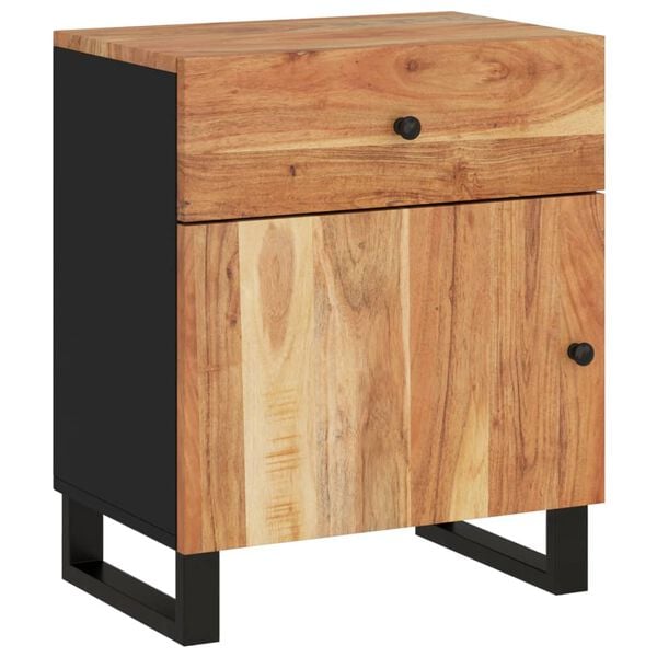 vidaXL Κομοδίνο 50 x 33 x 60 εκ. Μασίφ Ξύλο Ακακίας & Επεξεργ. Ξύλο