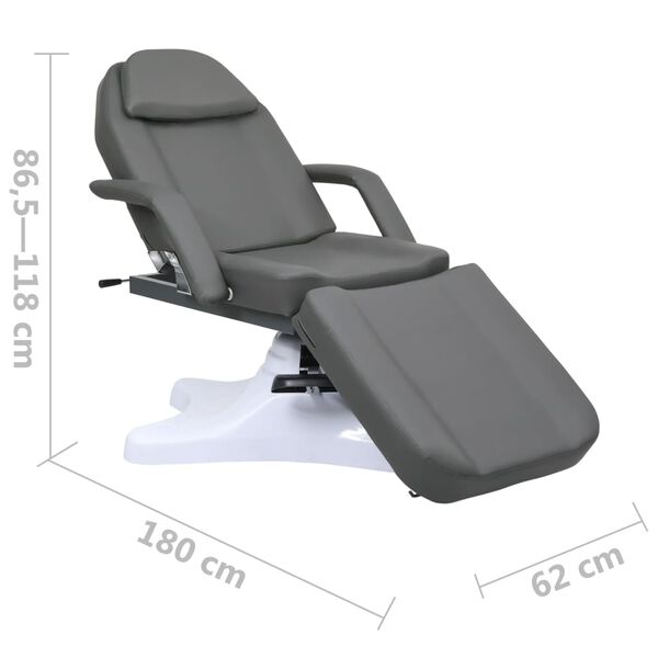 vidaXL Κρεβάτι - Πολυθρόνα Αισθητικής Γκρι 180 x 62 x (86,5-118) εκ.
